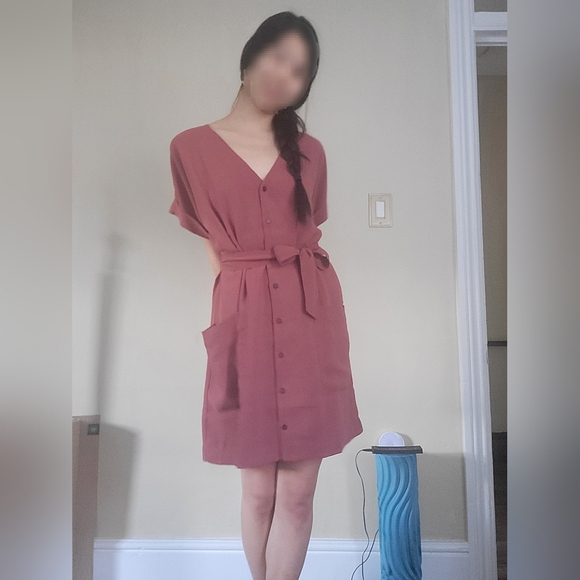 Frank & Oak Dresses & Skirts - Retro Japanese Crepe Button Front Tie Waist Dress